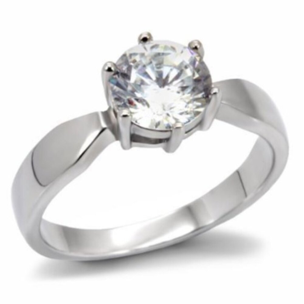 Silver Plated Cubic Zirconia  solitaire Promise Ring Sizes 8 9 10 1 CTW *